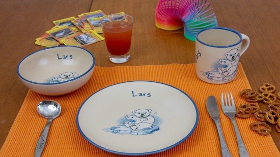 Kindertasse/Frühstücksteller/Schale - Eisbär 3er-Set