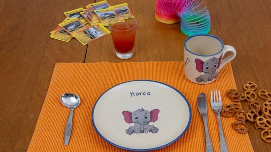 Kindertasse/Frühstücksteller - Elefant 2er-Set