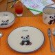 Kindertasse/Frühstücksteller/Schale - Panda 3er-Set